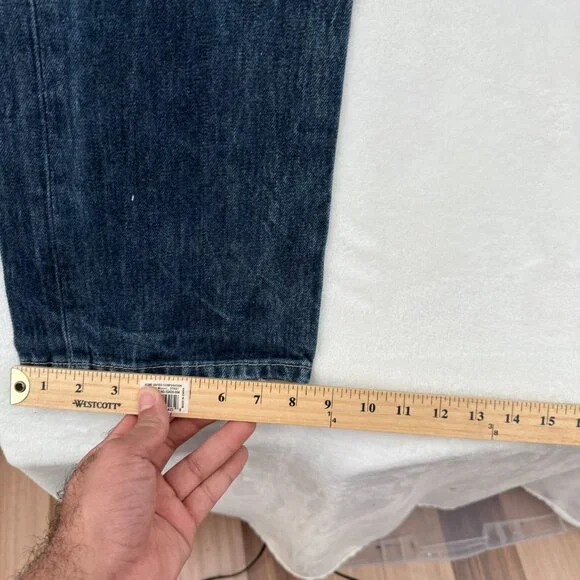 Levis 501 Jeans Mens 34x36 (32x33) Blue Original Button Fly Straight Leg Whisker - Picture 8 of 16